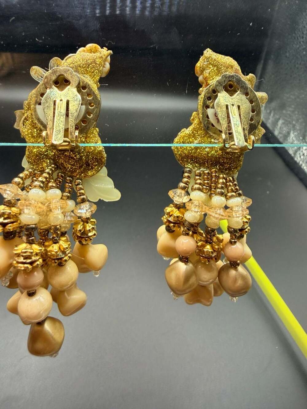 Colleen Toland Floral Beaded Statement Clip-On Earrings - Picture 2 of 10